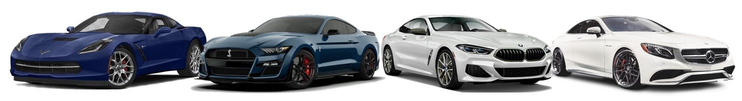 Chevrolet Corvette - Ford Mustang Shelby  - BMW M8 - Mercedes-Benz AMG Coupe