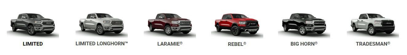 RAM 1500 LIMITED - LIMITED LONGHORN - LARAMIE - REBEL - BIGHORN - TRADESMAN